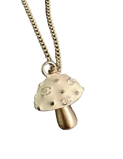 Rare Chanel 2003 Vintage Mushroom Motif Necklace Pendant