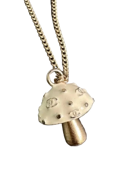 Rare Chanel 2003 Vintage Mushroom Motif Necklace Pendant