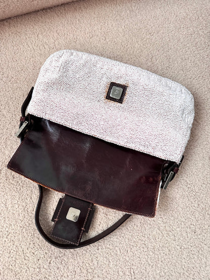 Fendi Archive Pink Full Beaded Sequin Baguette
