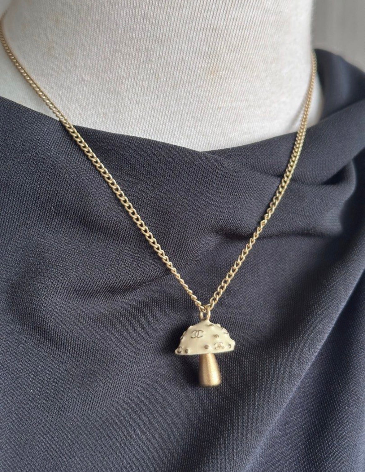 Rare Chanel 2003 Vintage Mushroom Motif Necklace Pendant