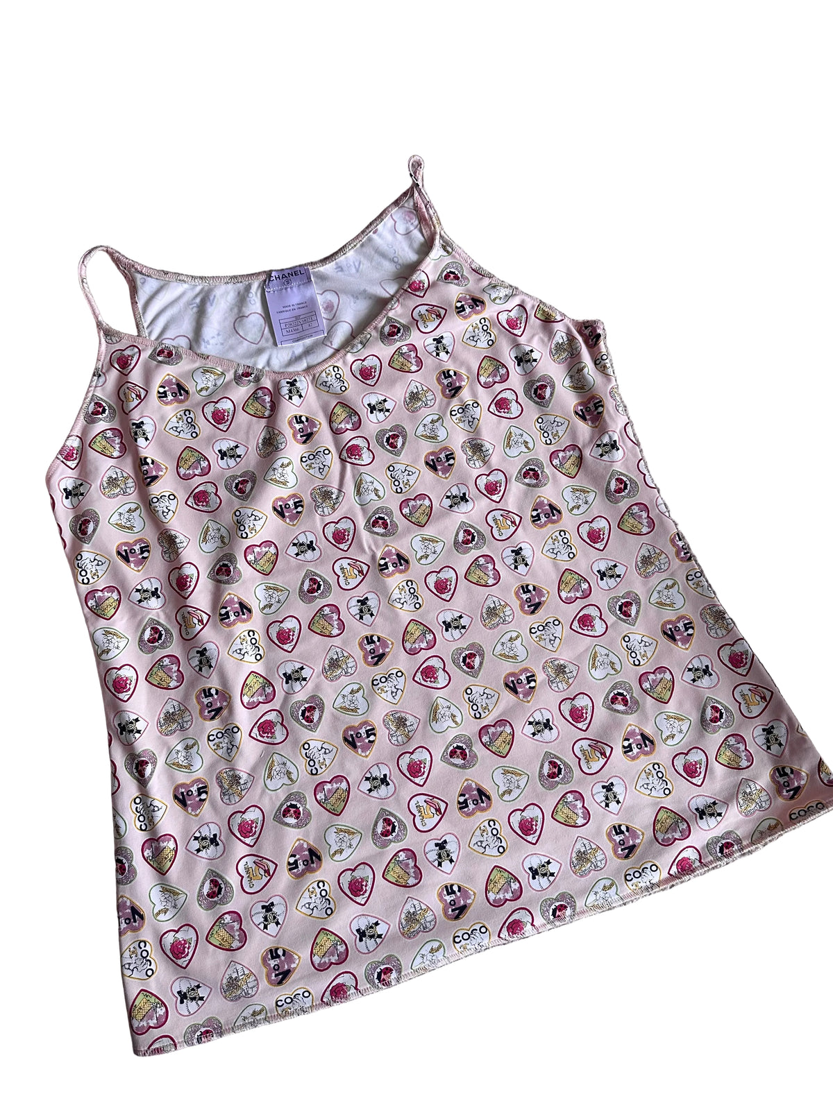 Rare Chanel Valentine’s Heart Camisole Tank Top Pink