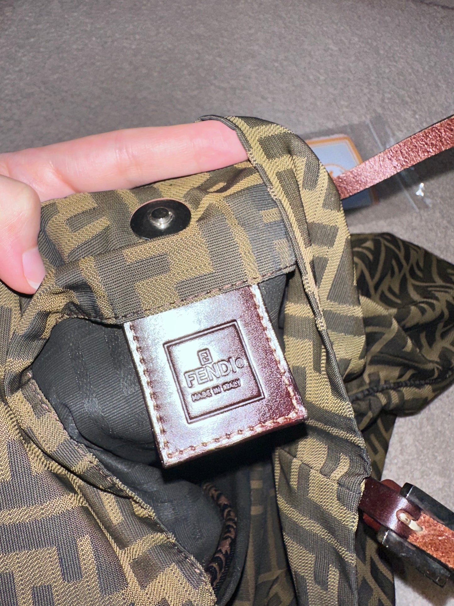 Fendi Vintage FF Logo Zucca Hobo Tote Bag