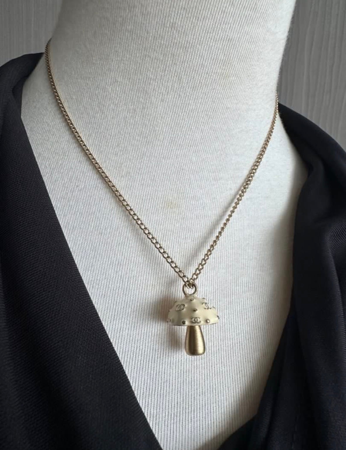 Rare Chanel 2003 Vintage Mushroom Motif Necklace Pendant