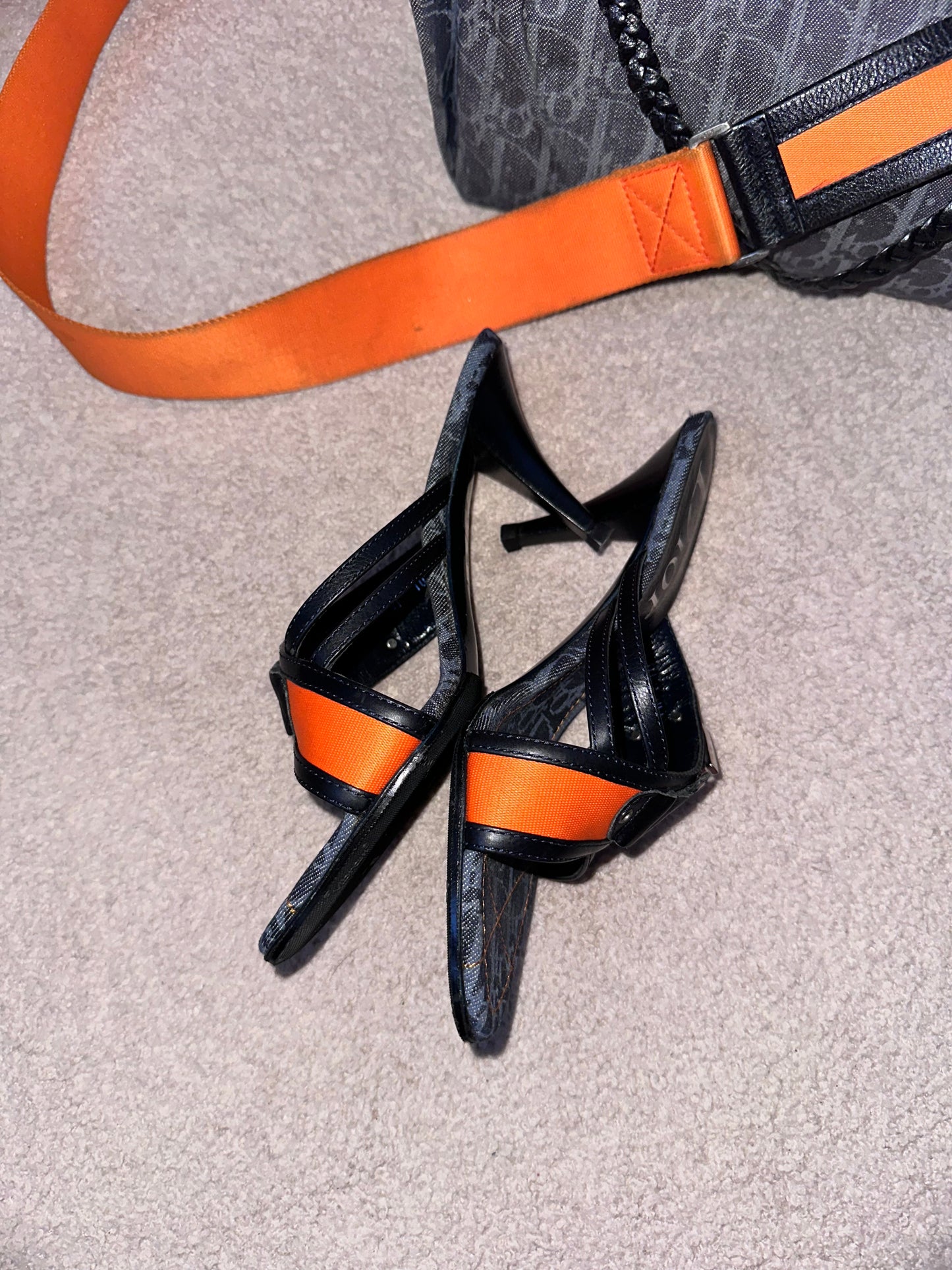Dior by John Galliano “Remove before flight” Vintage Mules Heels