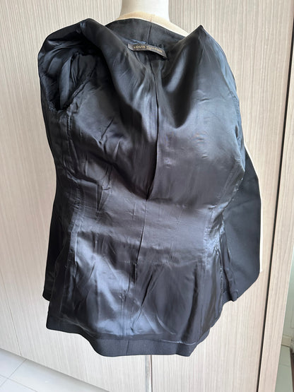 Gucci Mens Suit Blazer Black Wool Mohair Regular Fit Jacket
