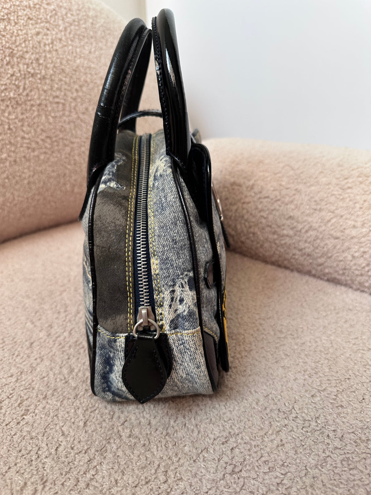 Dior John Galliano “Miss Diorella” Speedway Denim Bowler Bag
