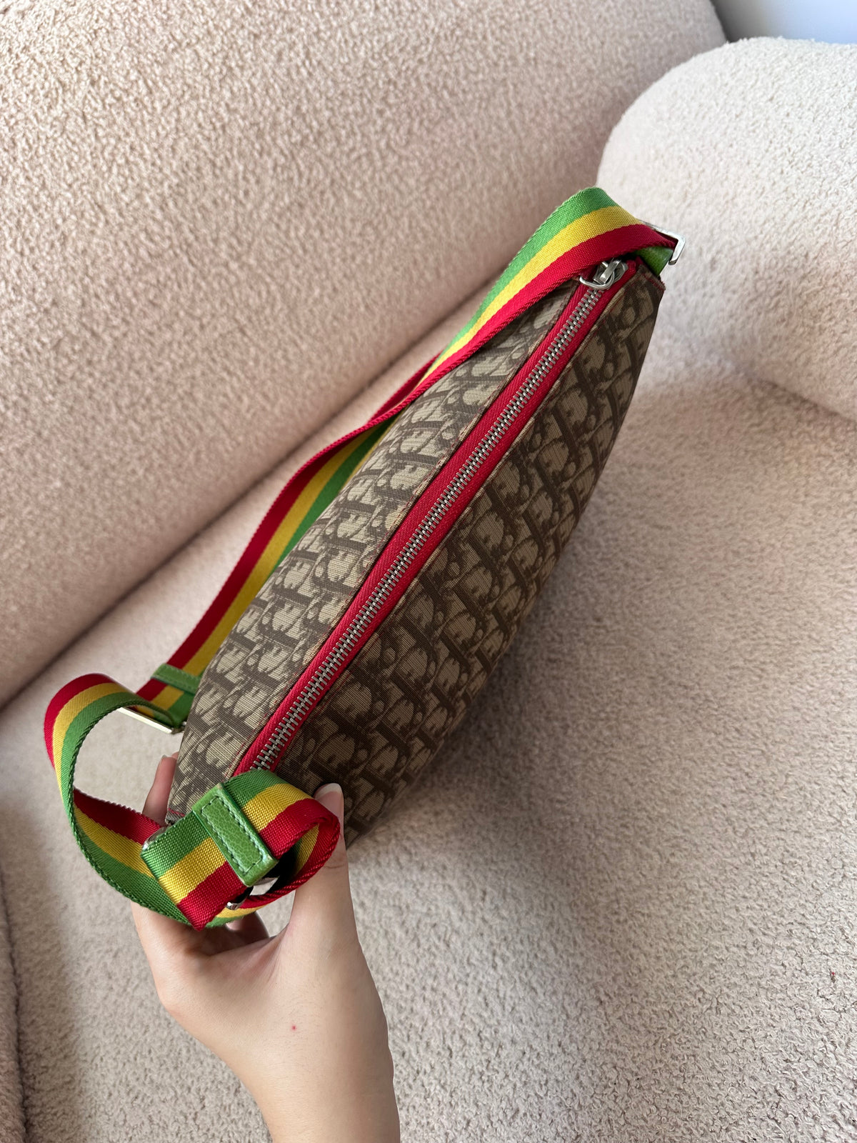Dior Rasta 2004 John Galliano Rainbow Messenger Crossbody Bag