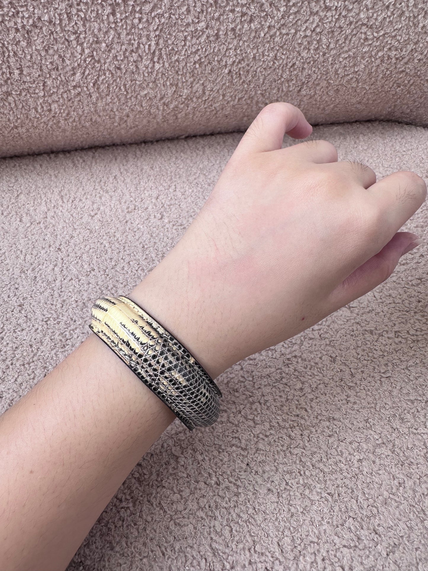 Hermes Exotic Ombre Lizard Leather Bangle