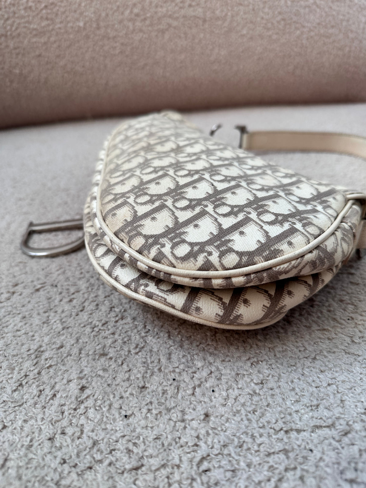Dior 2005 John Galliano Vintage Embroidery Flower Trotter Saddle Bag