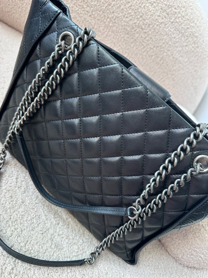 Chanel Black Quilted CC Charm Chain Tote Bag