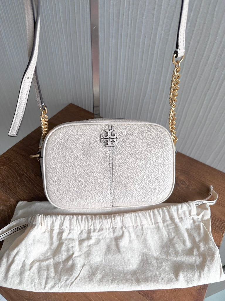 Tory Burch McGraw Camera Crossbody Bag Cream Beige