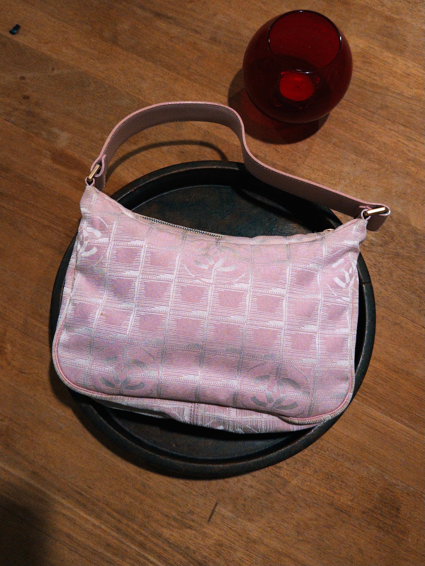 Chanel Pink Mini Travel Line Hobo Bag