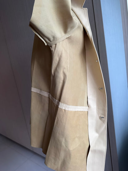 Prada 100% Leather Short Sleeve Collar Shirt Top