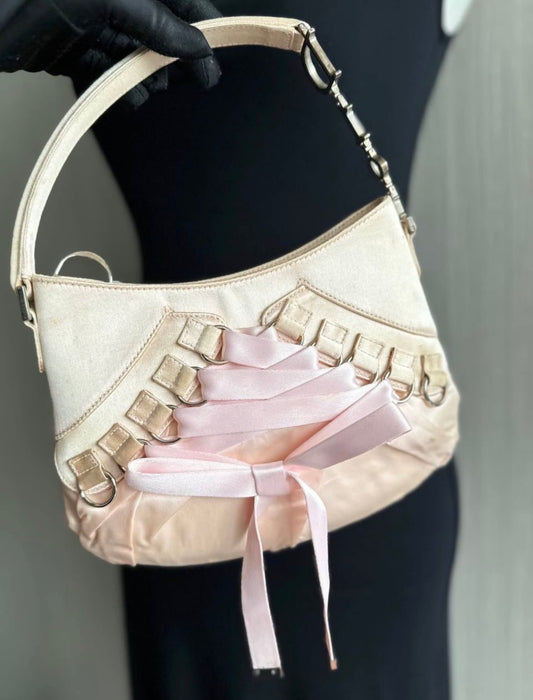 Dior by John Galliano Ballet Corset Ribbon Saddle Trotter Bag