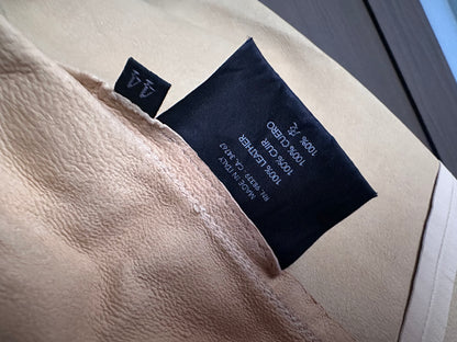 Prada 100% Leather Short Sleeve Collar Shirt Top