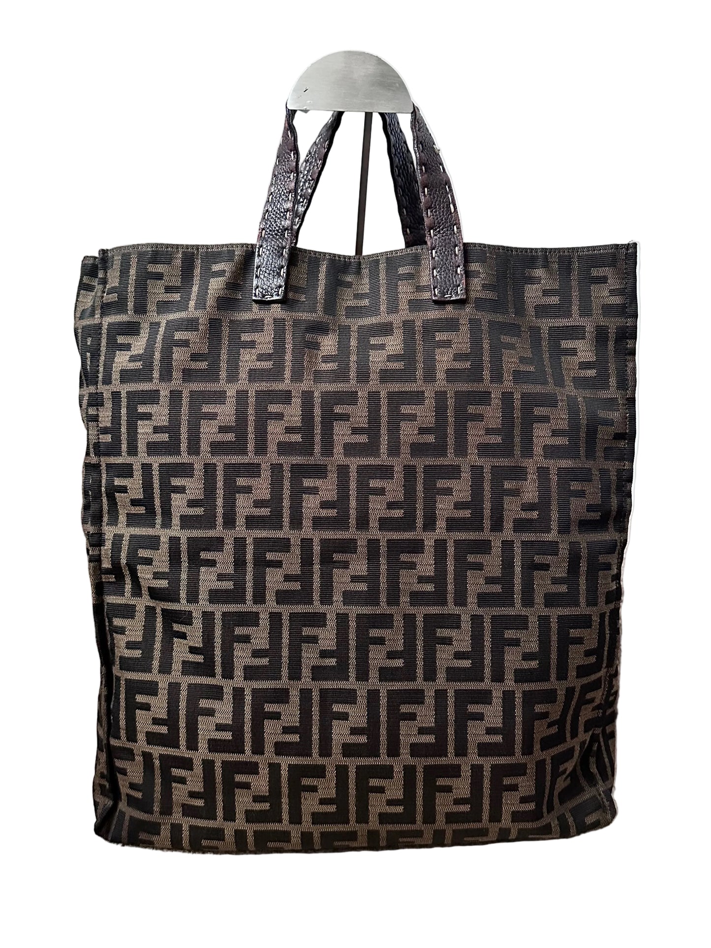 Fendi Vintage Brown FF Zucca Tote Bag