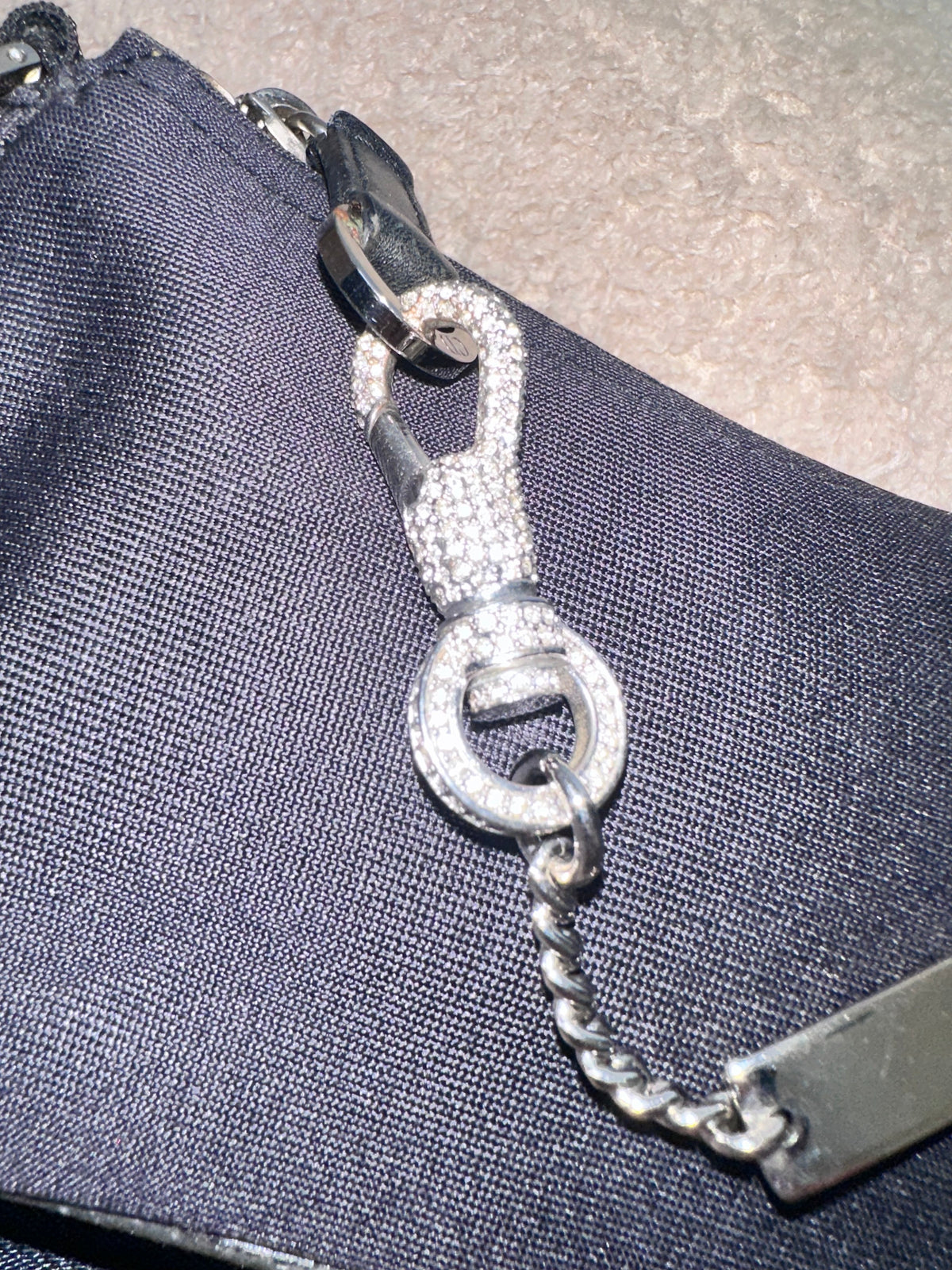 Dior John Galliano Hardcore Small Hobo Bag Crystal Logo
