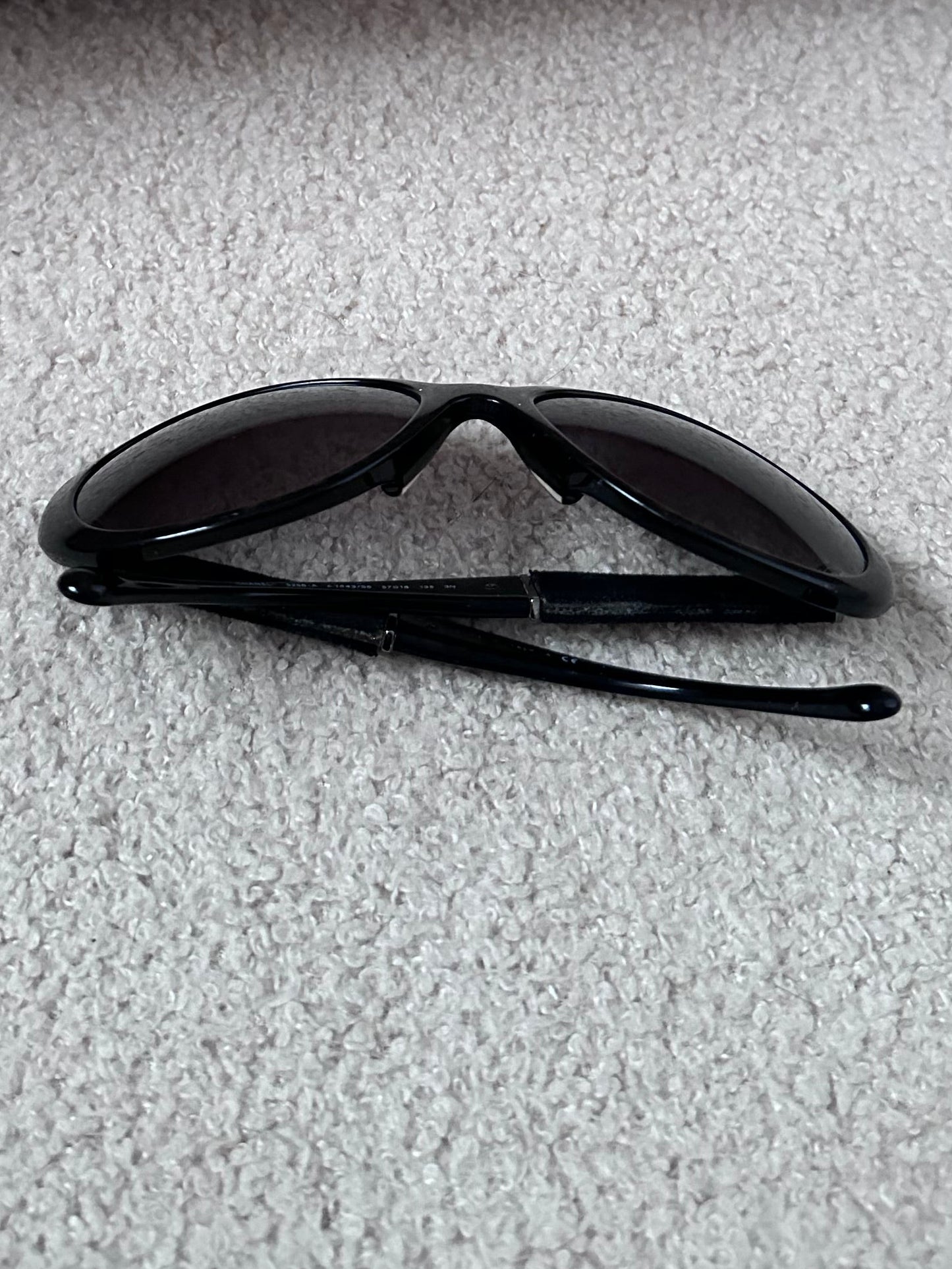 Chanel Vintage Oversized CC Logo Felt Sunglasses