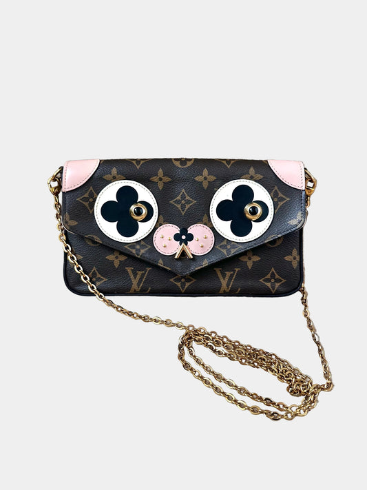 Louis Vuitton Limited Edition Valentine Dog Pochette Felicie Crossbody Bag - Monogram / Rose Ballerine