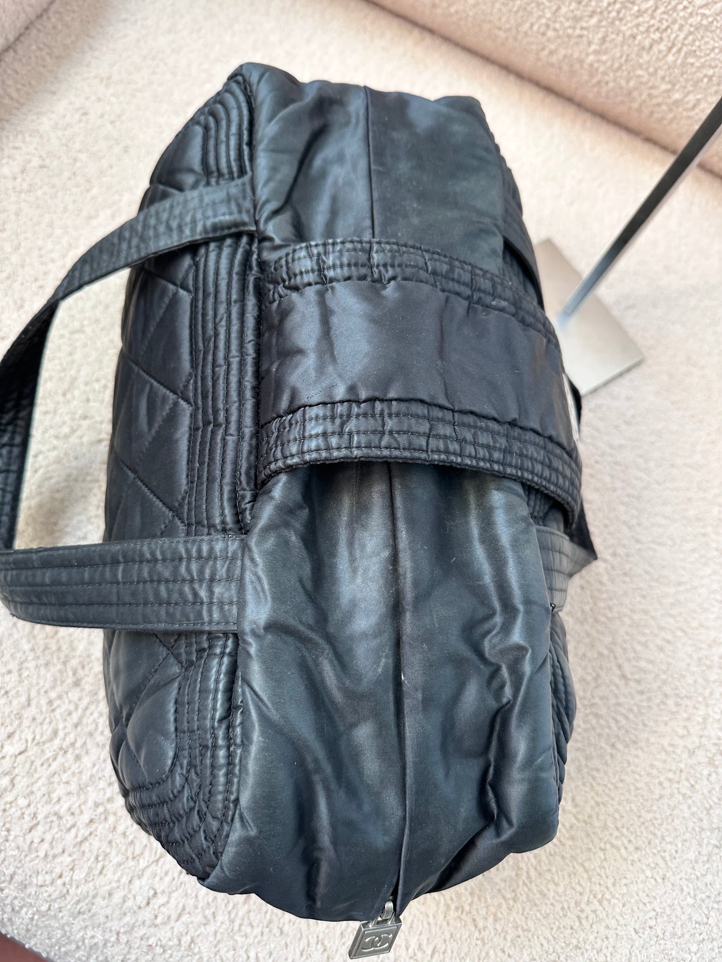 Rare Chanel 2005-2006 Black Nylon Sport Line Travel Bag