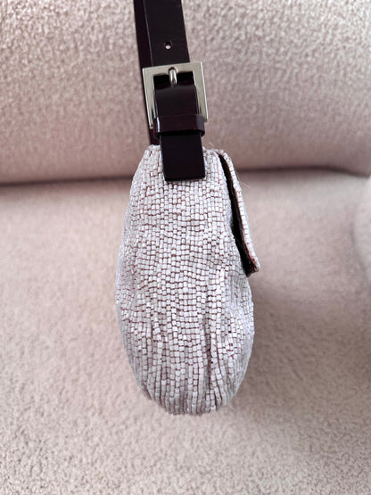 Fendi Archive Pink Full Beaded Sequin Baguette