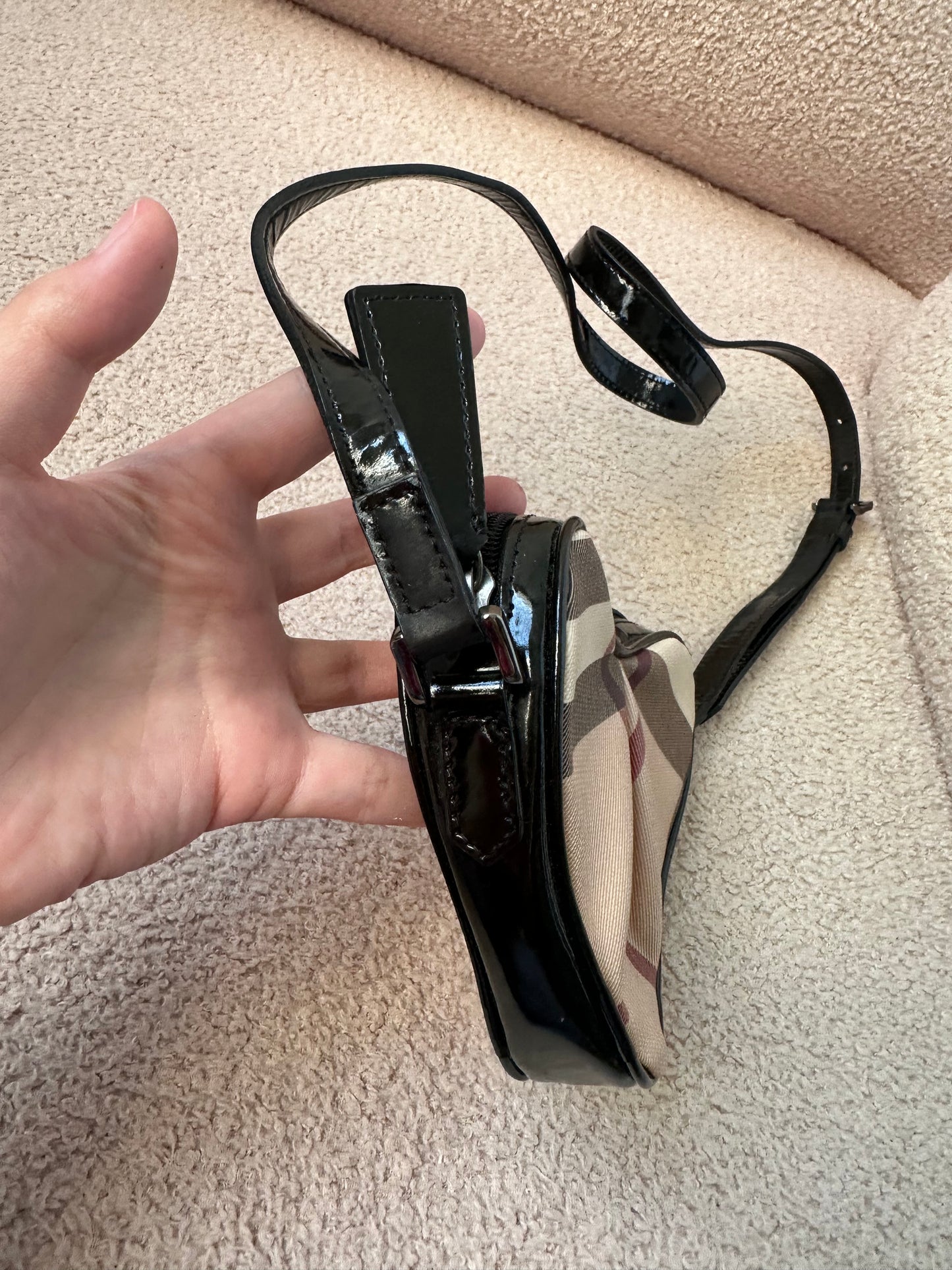 Burberry Nova Check Mini Heart Crossbody Bag