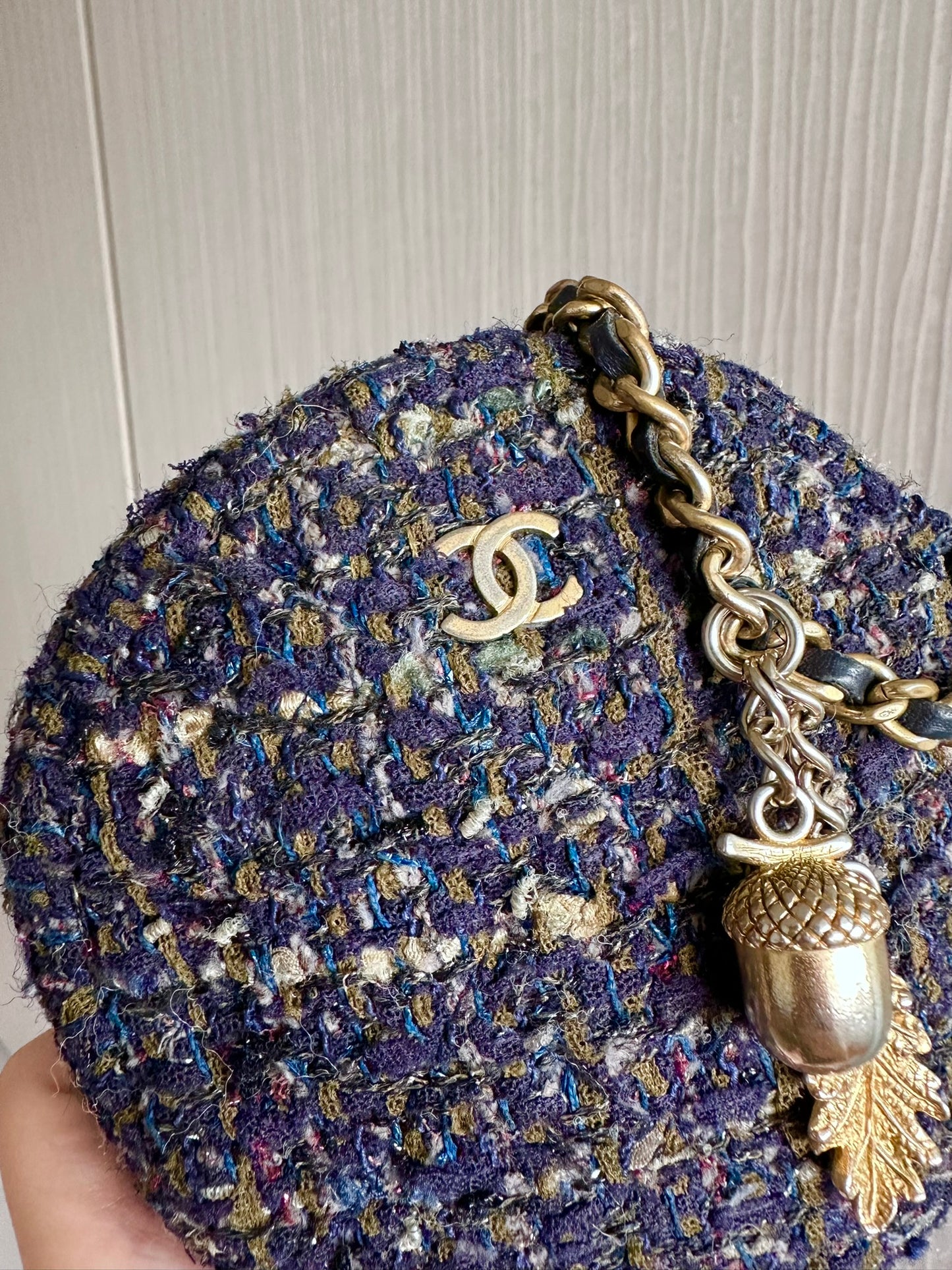 Chanel Autumn Limited Edition Round Tweed Sling Bag