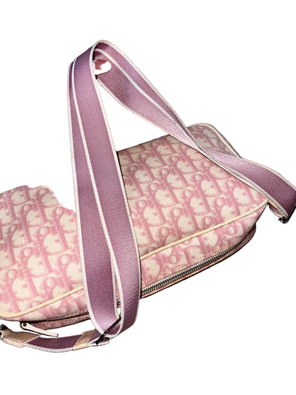 Dior 2003 Pink Trotter Oblique Diorissimo Crossbody Bag