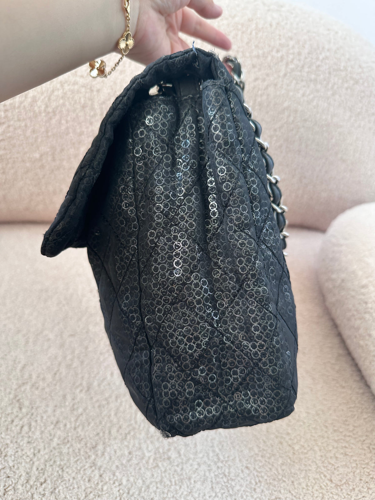 Chanel Sequins Maxi Classic Flap Bag