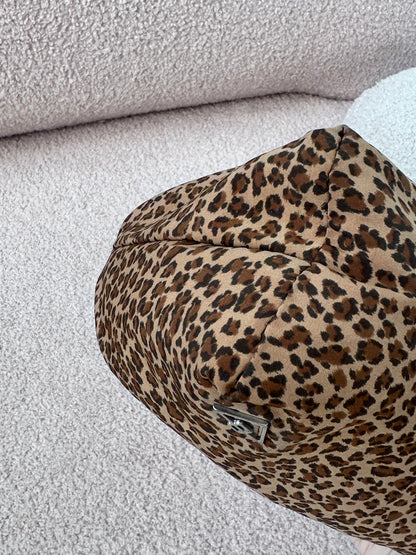 Bottega Vaneta Leopard Print Mini Hobo Top Handle Bag