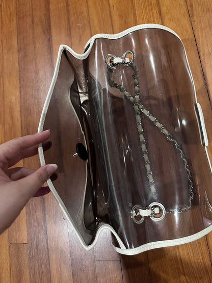 RARE Chanel 2008 Heart Lock PVC Medium Chain Flap Bag