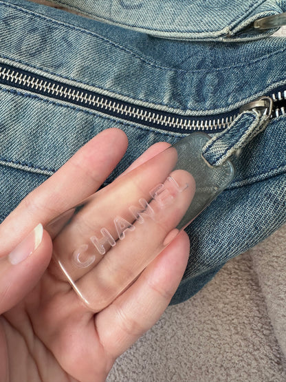 Chanel 2002 Large Denim Hobo Shoulder Bag
