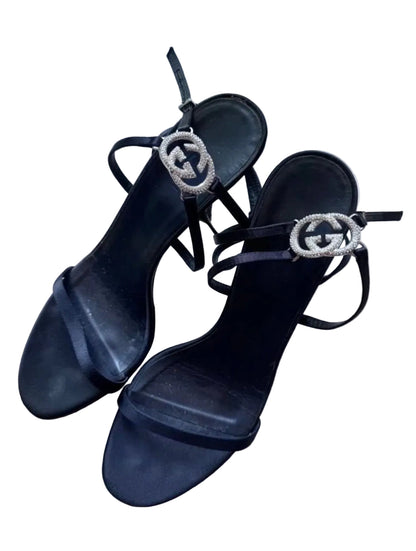 Gucci by Tom Ford Crystal GG Strappy Heels Black