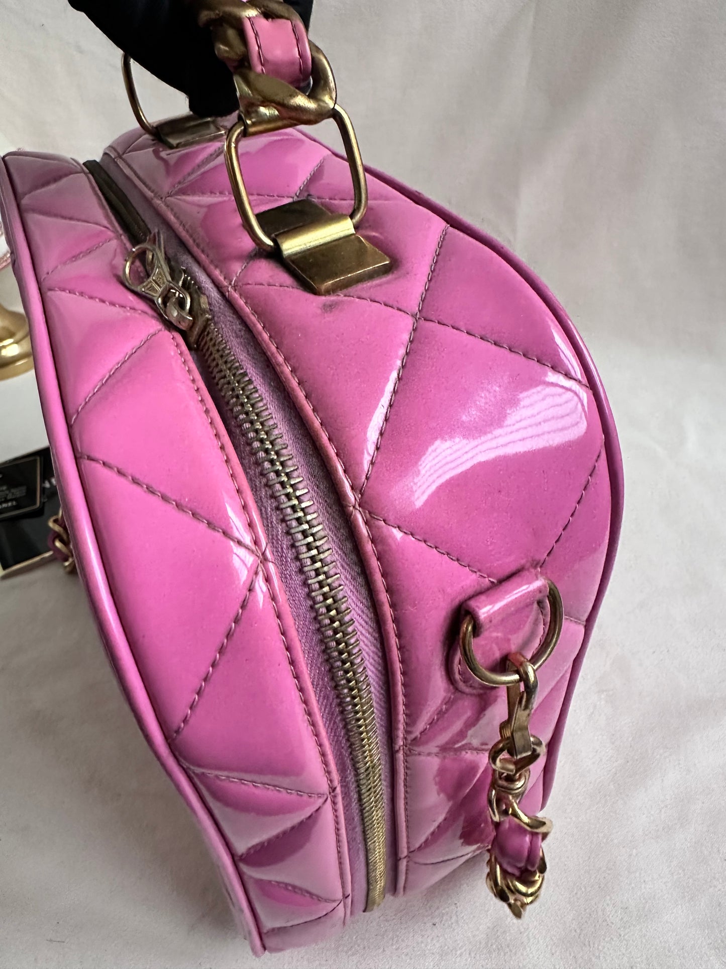 Rare Chanel 1995 Barbie Pink Medium Vanity Two Way Bag with Chain