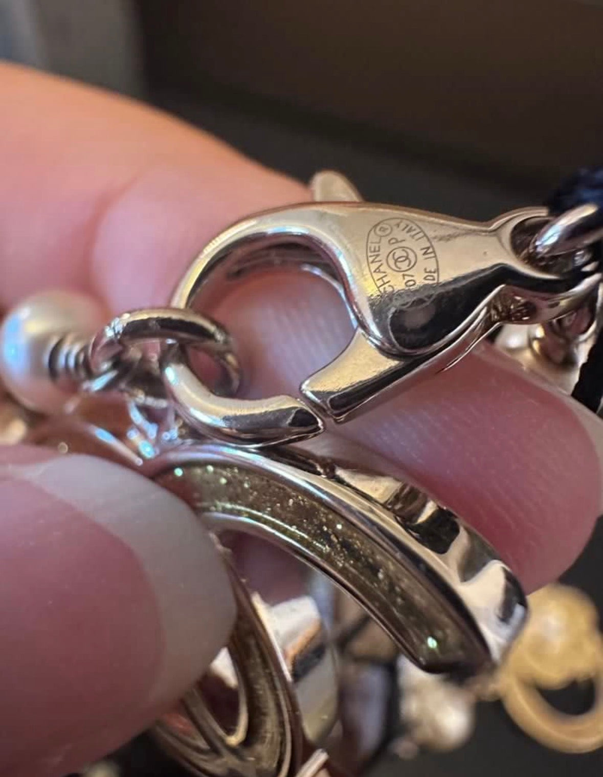 Rare Chanel 2007 Alphabet Logo Icon Charms Long Necklace / Belt