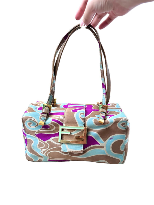 Rare Fendi 2002 Archive Swirl Bento Box Baguette Bag