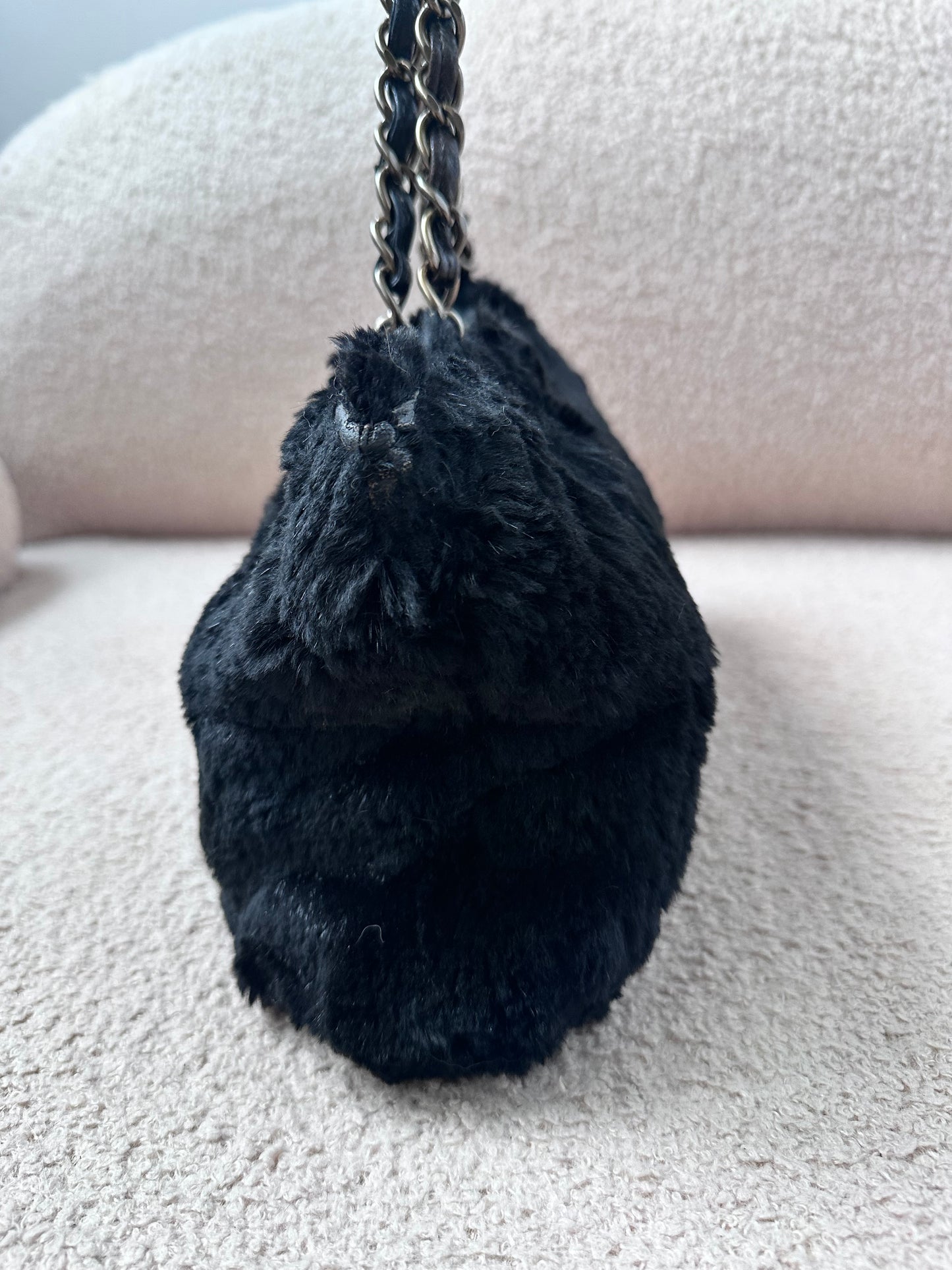 Chanel Archive 2000-2002 Rabbit Fur East West Tote