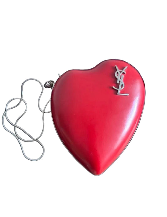 RARE Yves Saint Laurent Love Box Heart Minaudiere Clutch Bag Crossbody Bag YSL