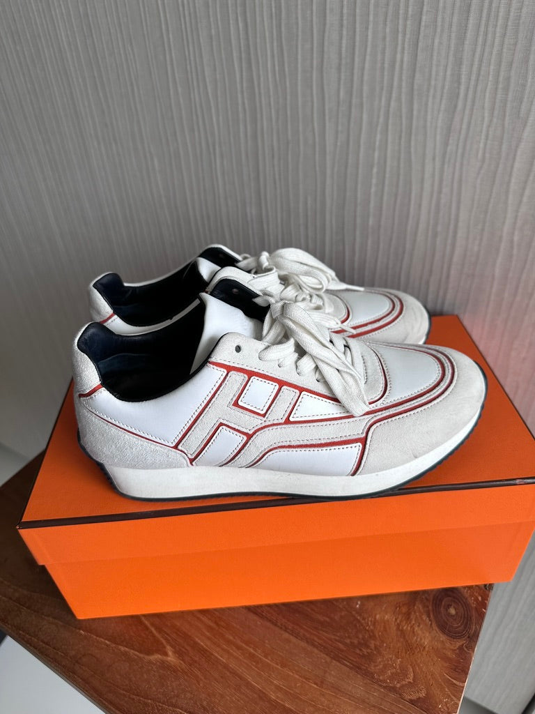 Hermes Chris Sneakers White Leather