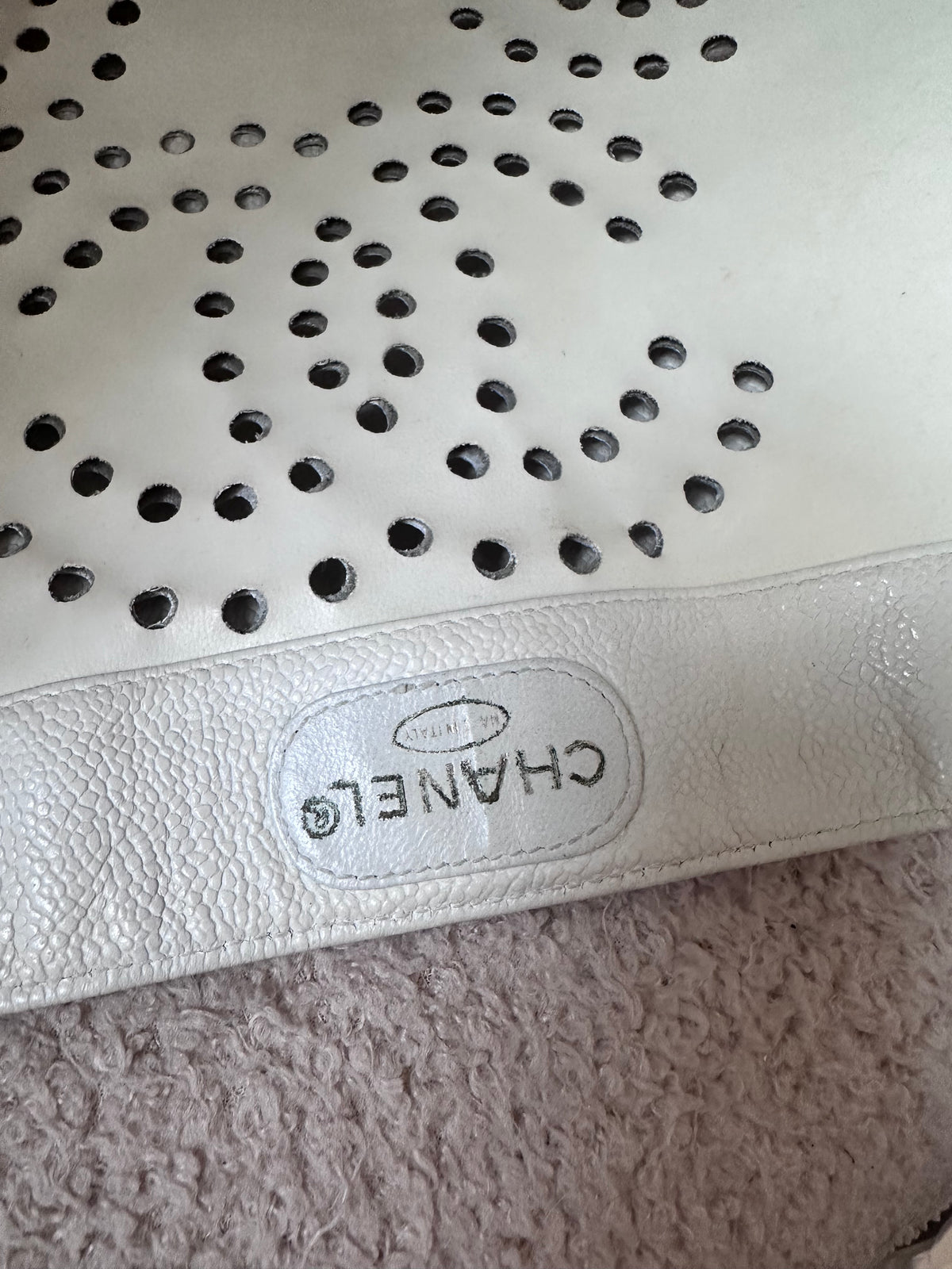 Chanel Caviar Large Perforated CC Shopping Tote Bag