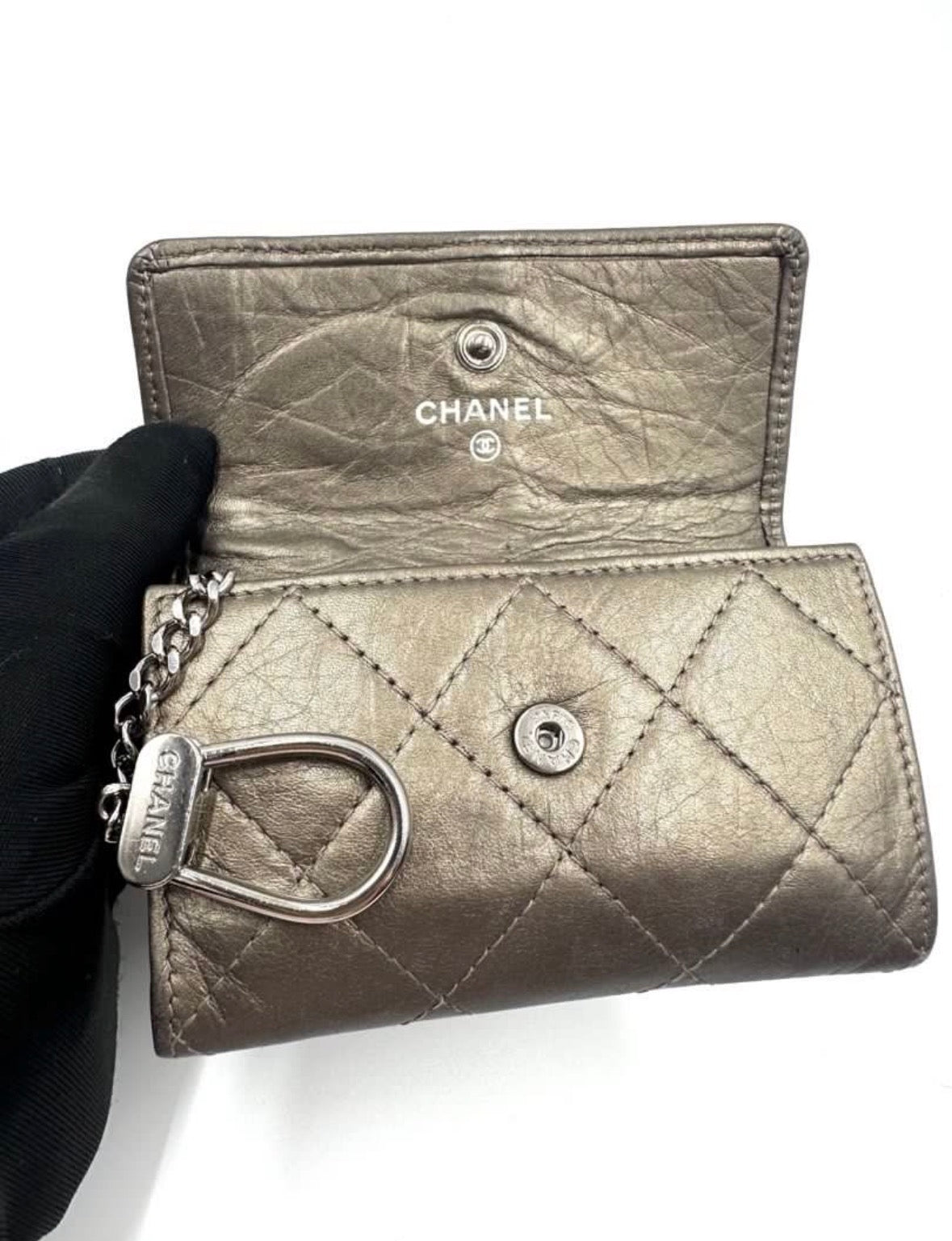 Chanel Cambon Key Holder Pouch Bronze