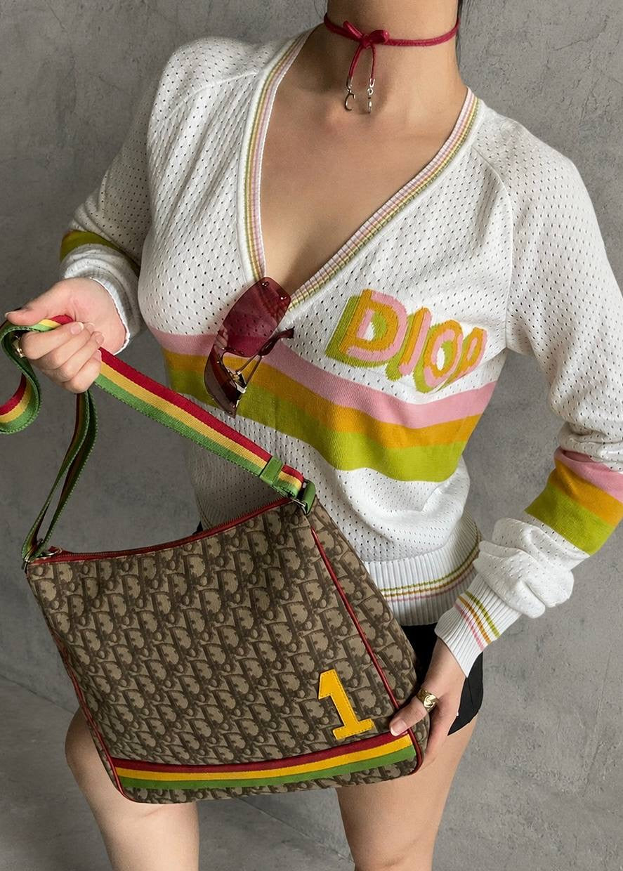 Dior Rasta 2004 John Galliano Rainbow Messenger Crossbody Bag