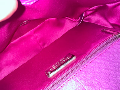 Rare Chanel Jumbo Purple Python Easy Carry Flap Bag