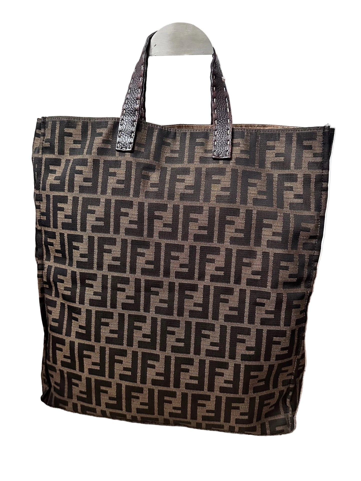 Fendi Vintage Brown FF Zucca Tote Bag