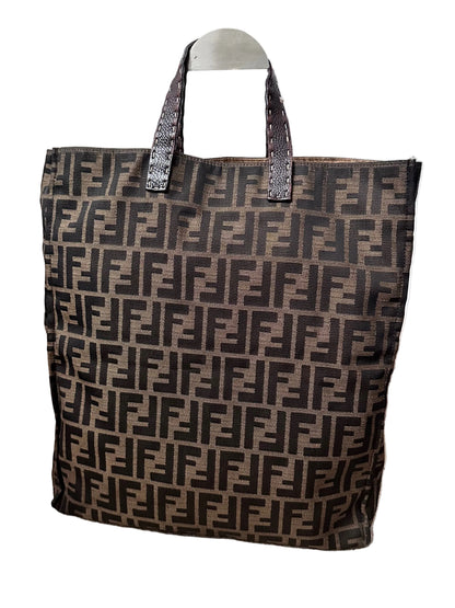 Fendi Vintage Brown FF Zucca Tote Bag