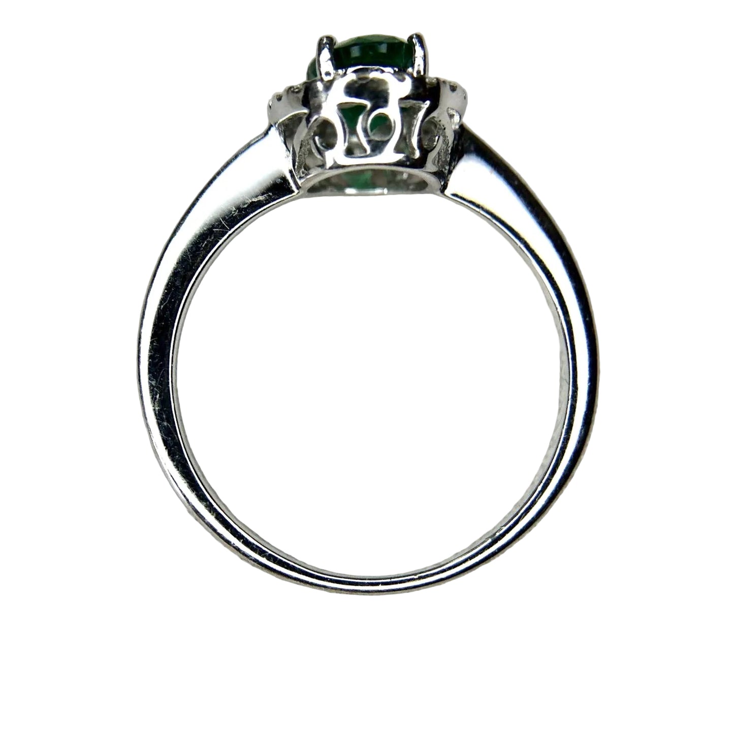 18K White Gold Natural Emerald Natural Diamond Ring
