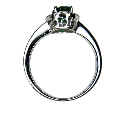 18K White Gold Natural Emerald Natural Diamond Ring