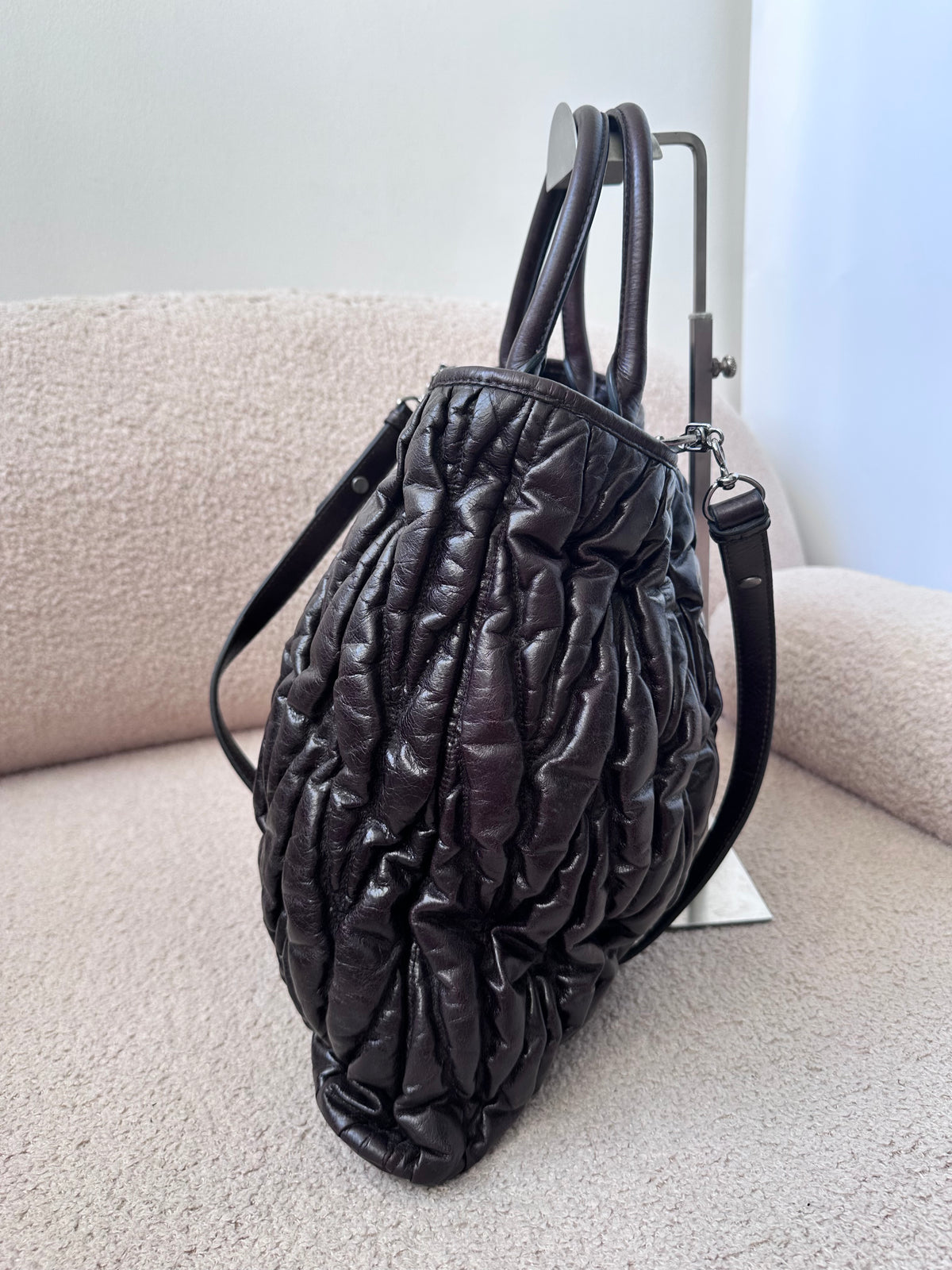 Miu Miu XL Large Matelasse Napa Leather Tote Bag