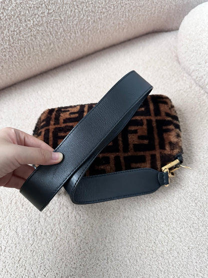Fendi Shearling Fur Zucca Baguette
