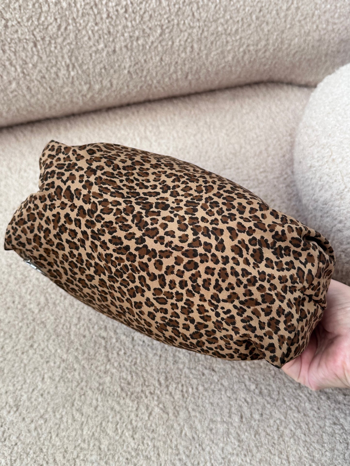 Bottega Vaneta Leopard Print Mini Hobo Top Handle Bag
